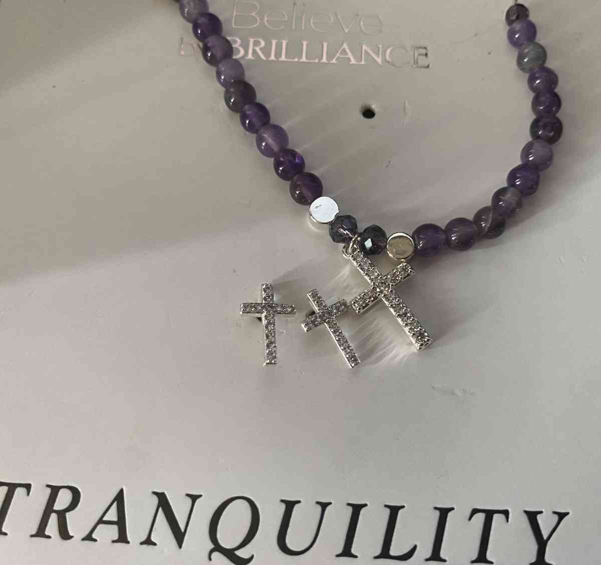 Beautiful purple necklace with earrings