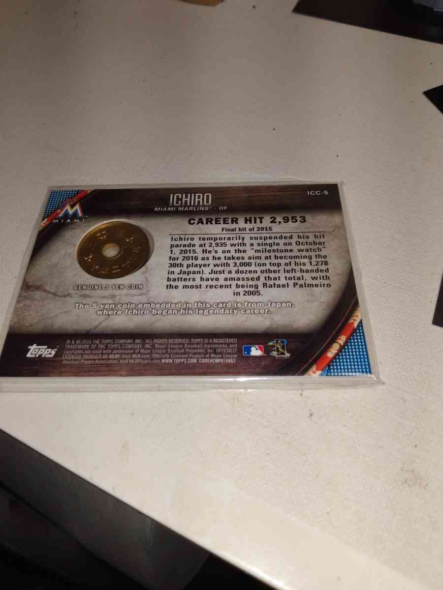 2016 ichiro relic 5 yen