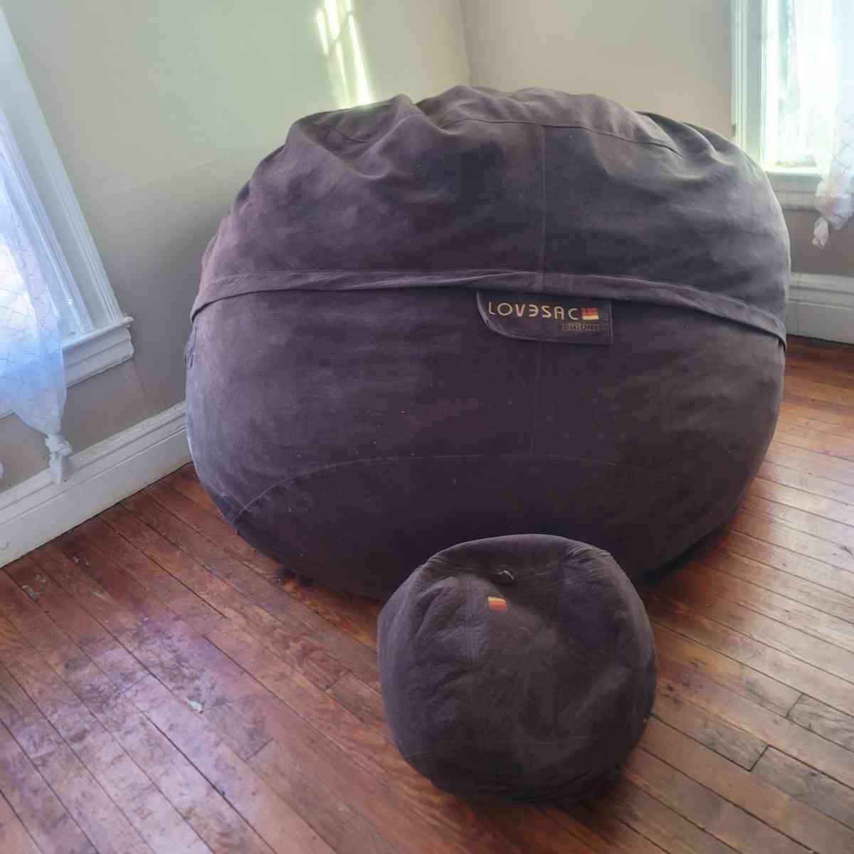 Lovesac BigOne Bundle Lovesac 8ft Bean Bag Couch and Ottoman