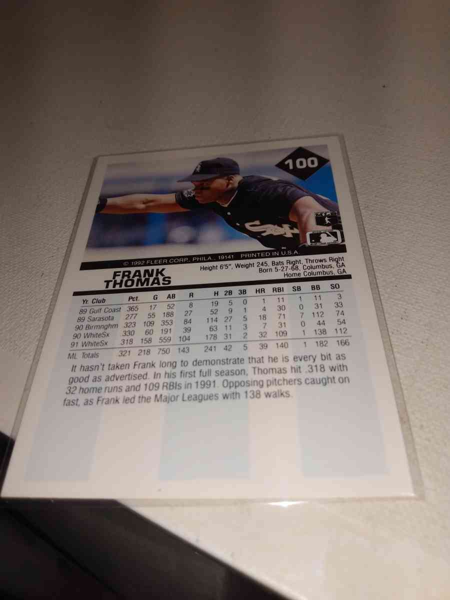 1992 Fleer the Big hurt Frank Thomas