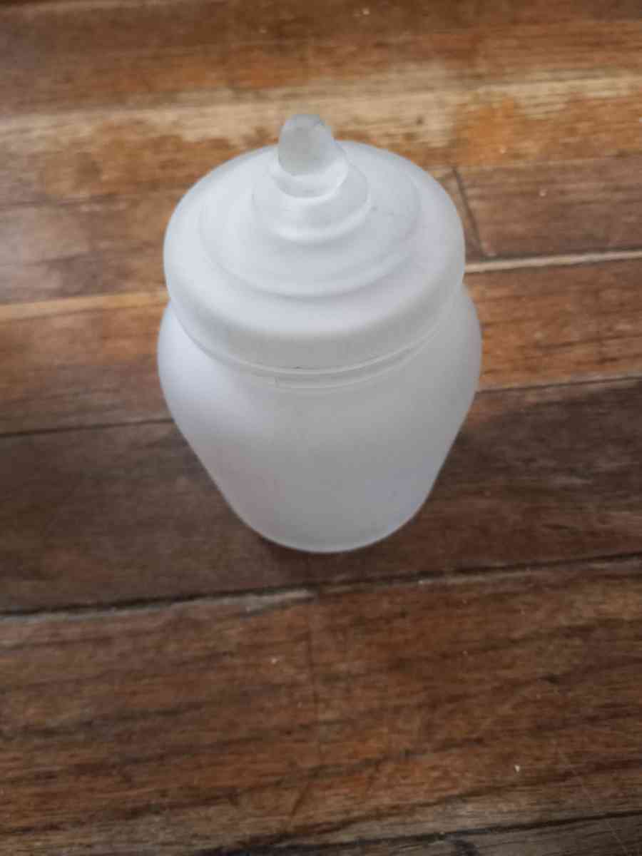 vintage mini white frost glass cotainer