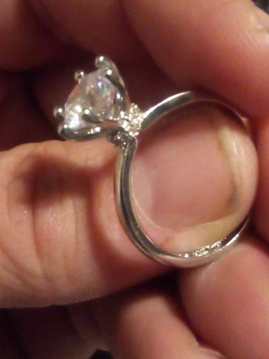 D 2ct 925 sterling silver vintage wedding ring for women