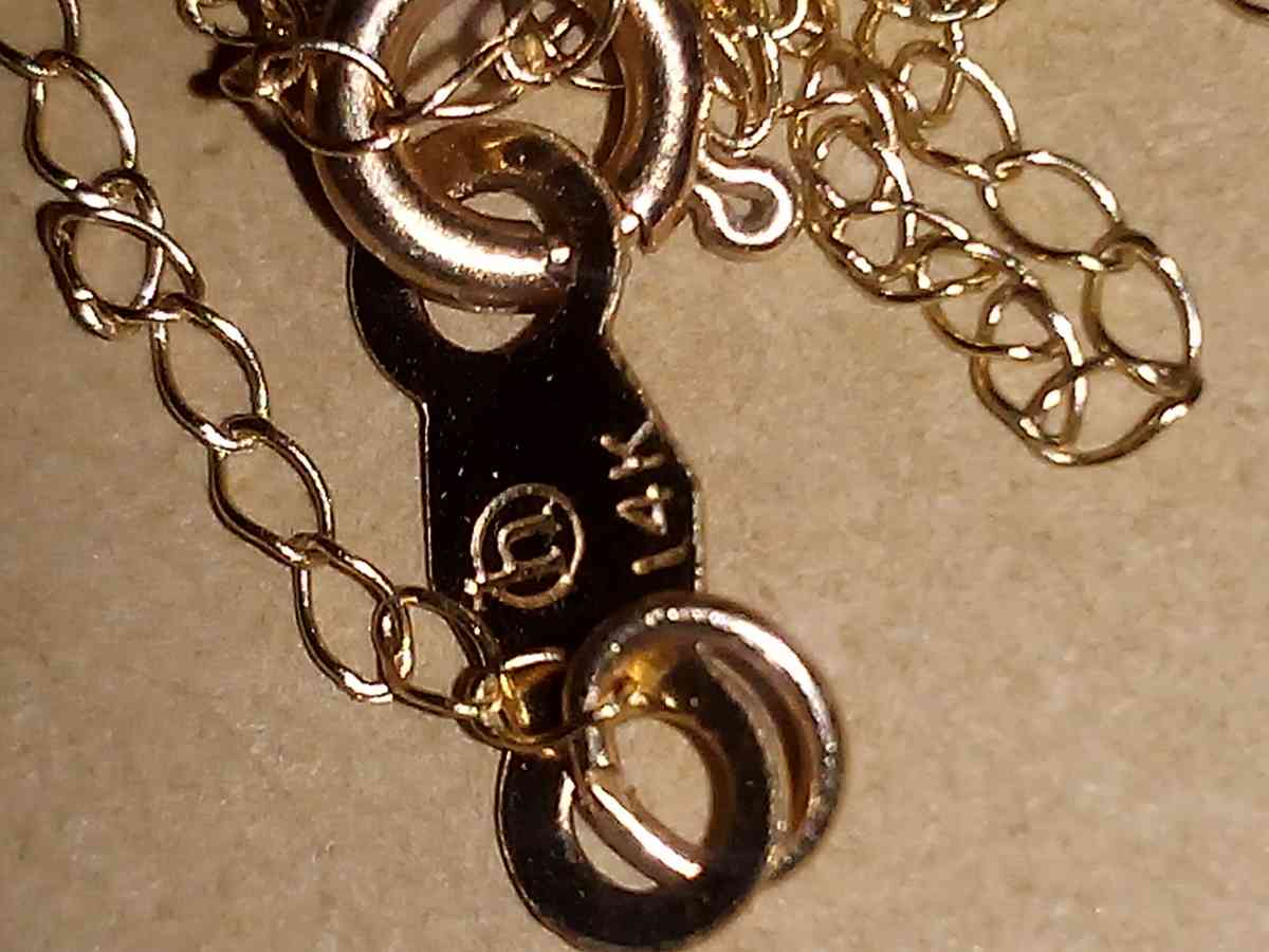 14kt yellow gold link chain necklace 18 inch long