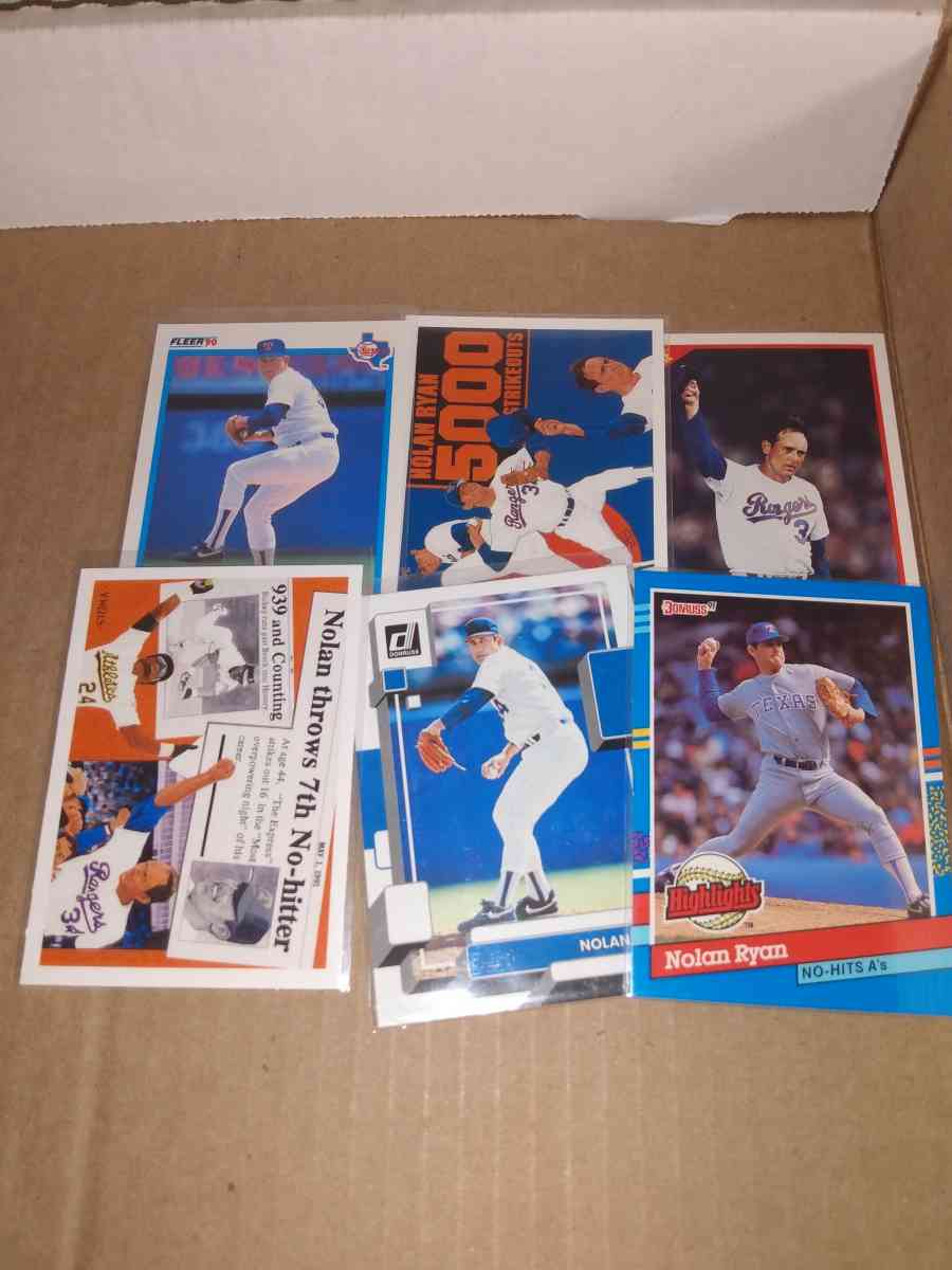 six card lot Hall of famer Nolan Ryan