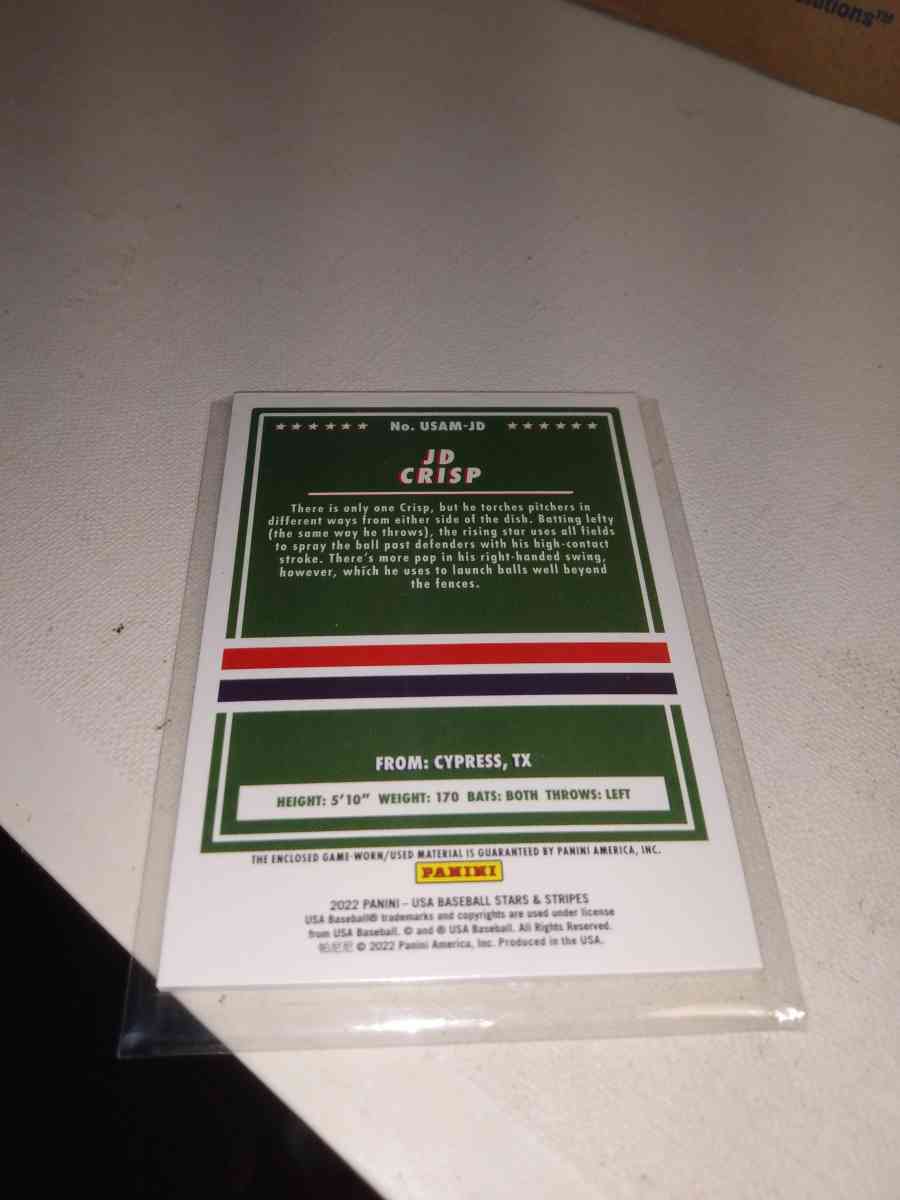 2022 JD crisp relic card
