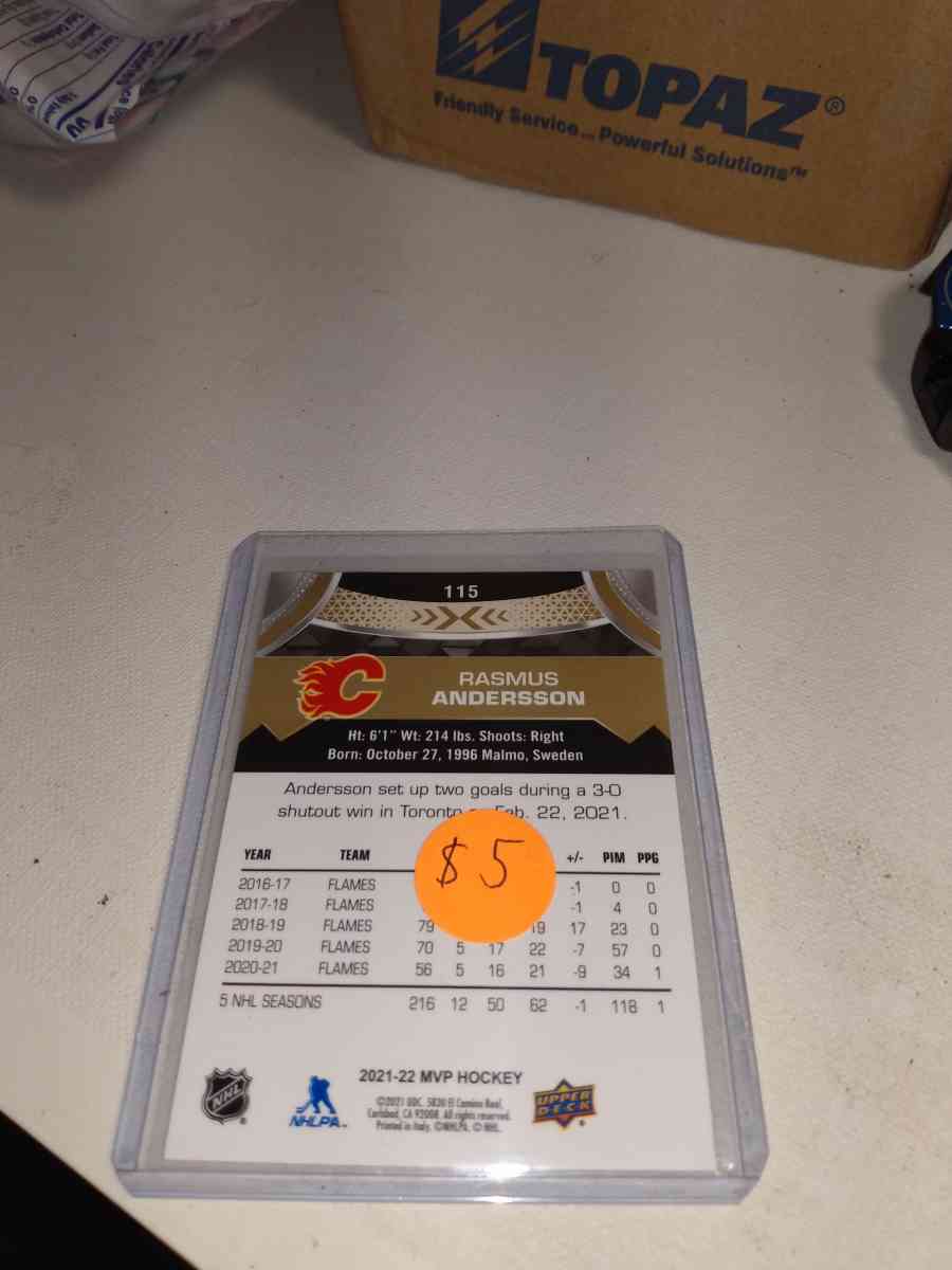 2022 upper Deck MVP autograph gold rasmus Anderson