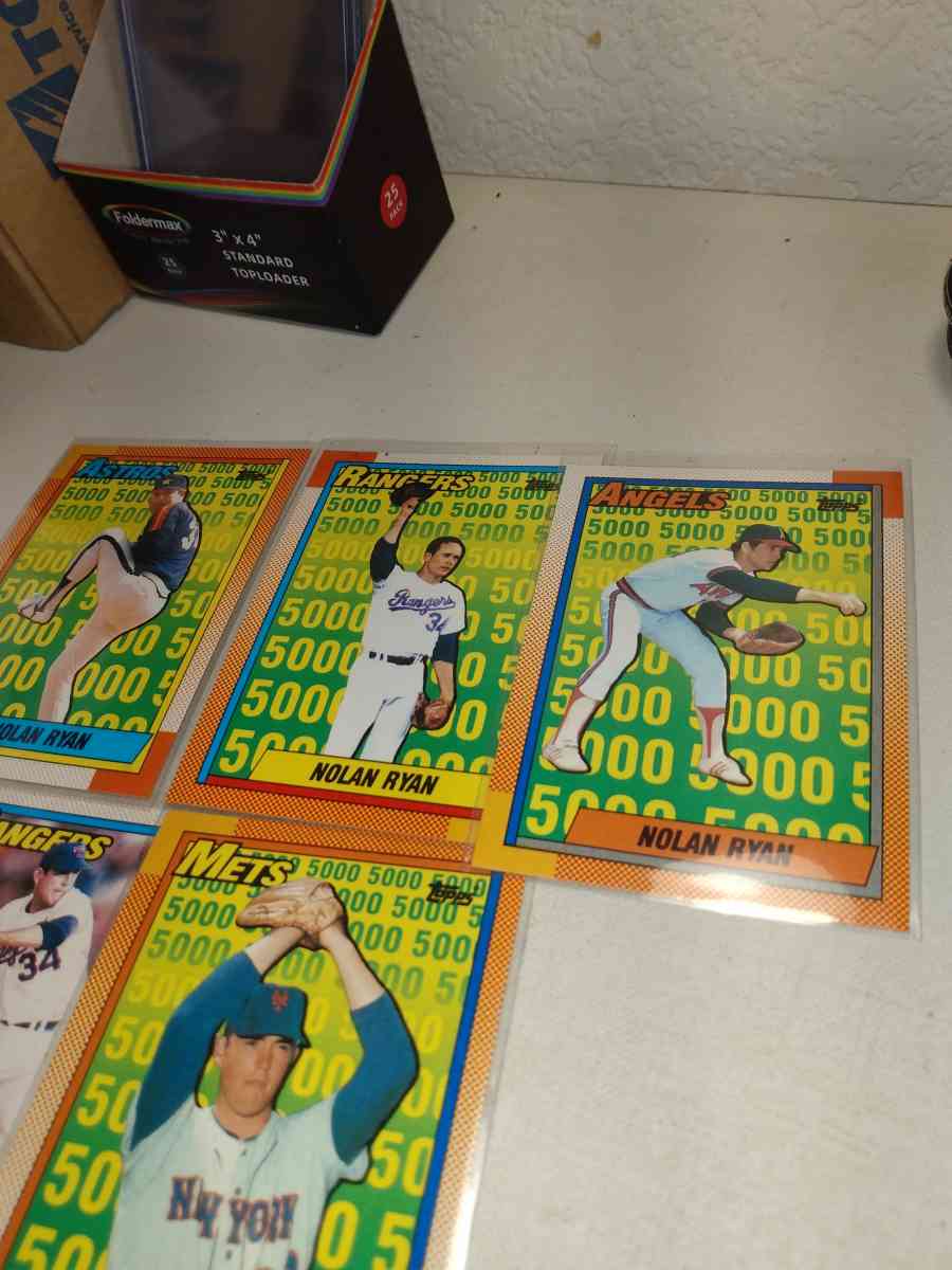 1990 Topps card lot Nolan Ryan 5000 strikeouts