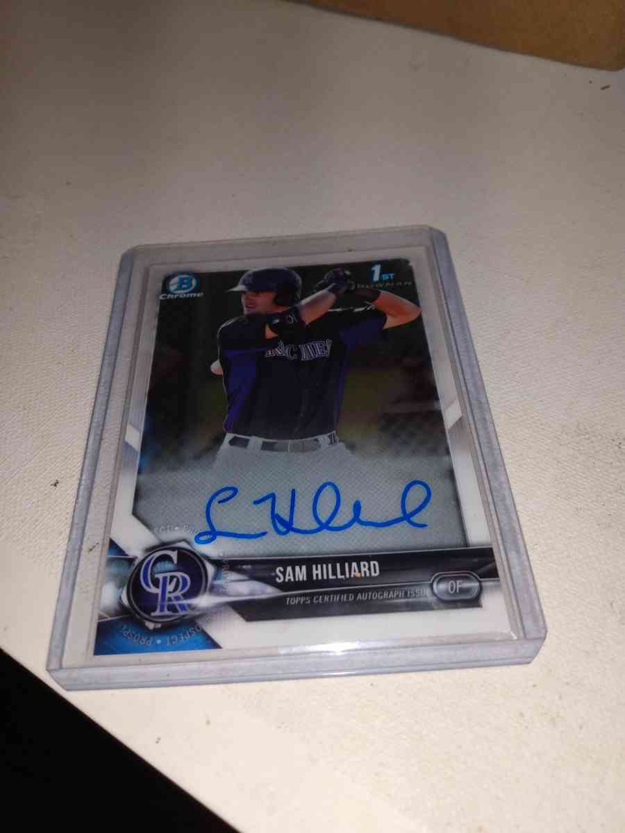 2018 Bowman Chrome rookie autograph Sam Hilliard