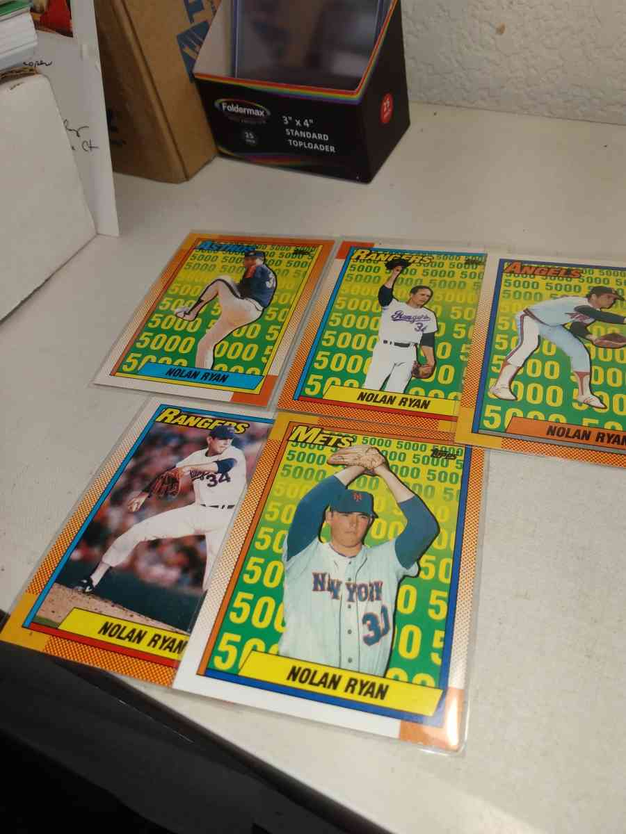 1990 Topps card lot Nolan Ryan 5000 strikeouts