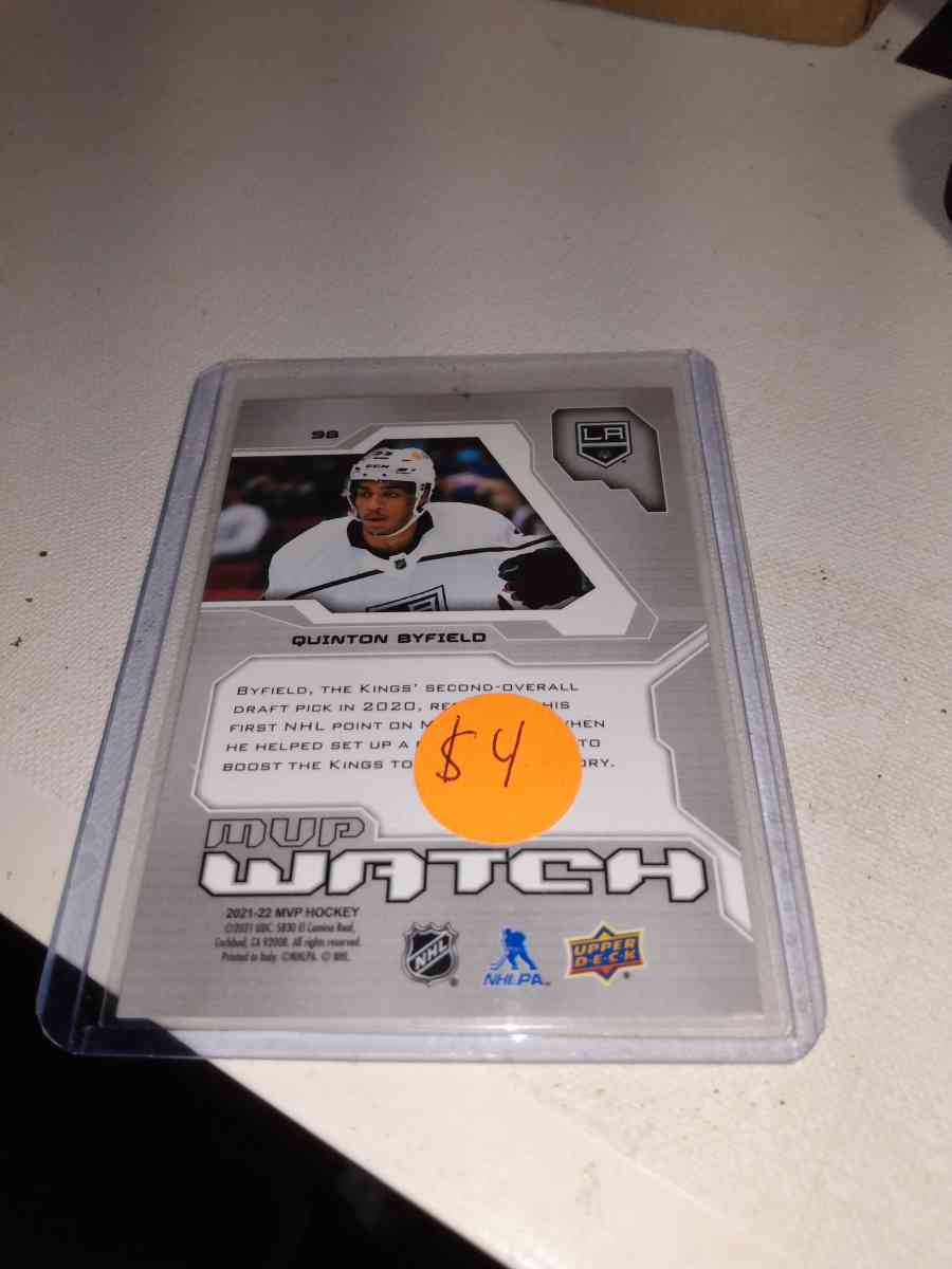 MVP upper Deck 2021 autograph Quinton byfield