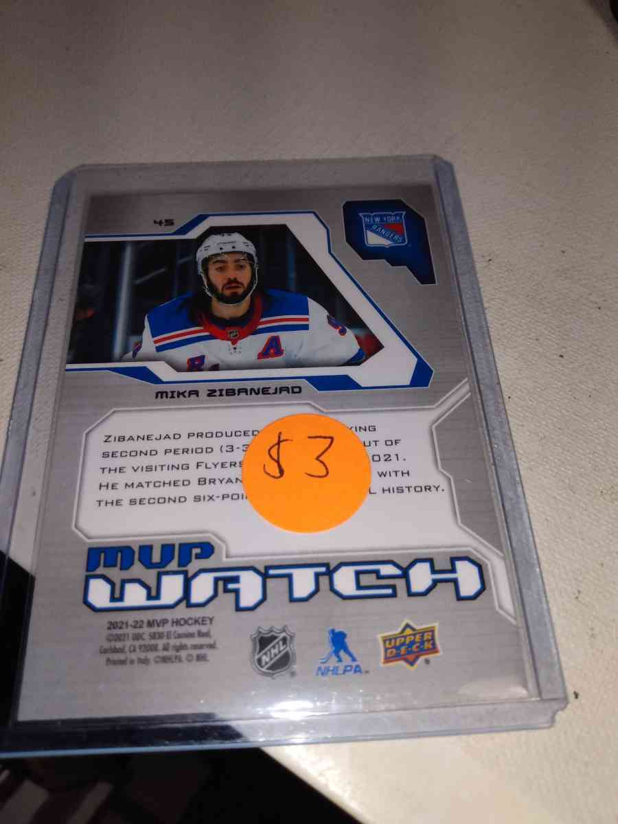 20212022 upper Deck MVP hockey card Mika xinanejad