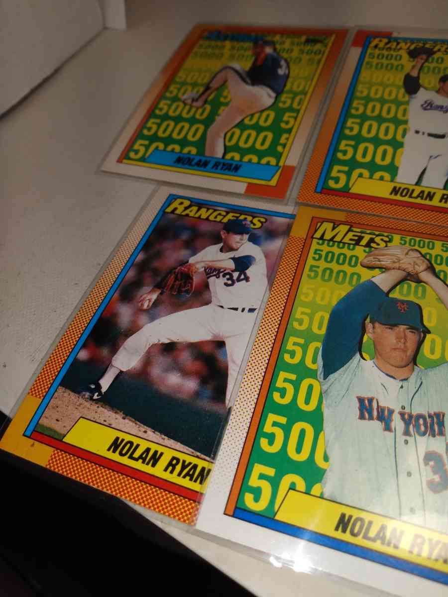 1990 Topps card lot Nolan Ryan 5000 strikeouts