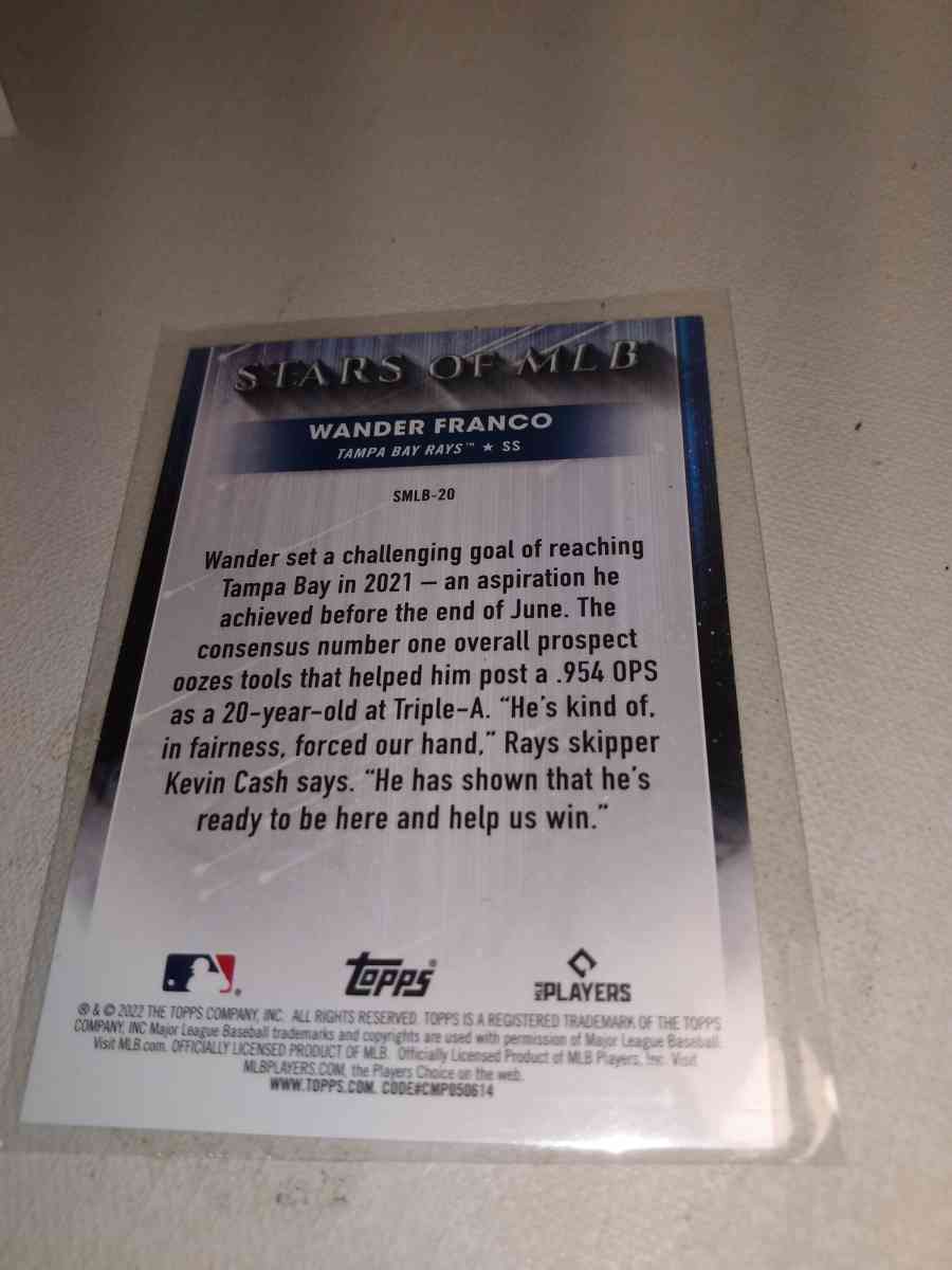 2020 b stars of the MLB Wonder Franco rookie card
