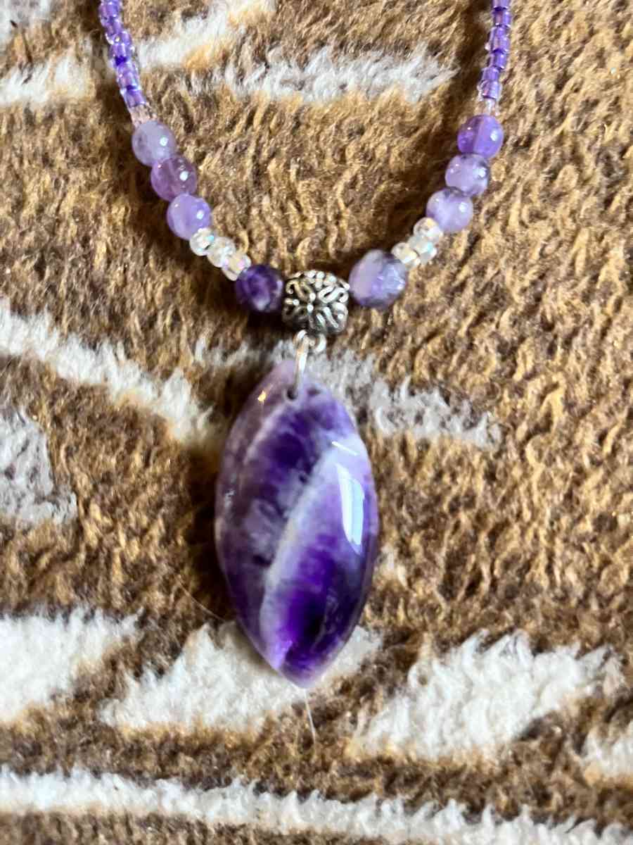 amethyst necklace and earring set