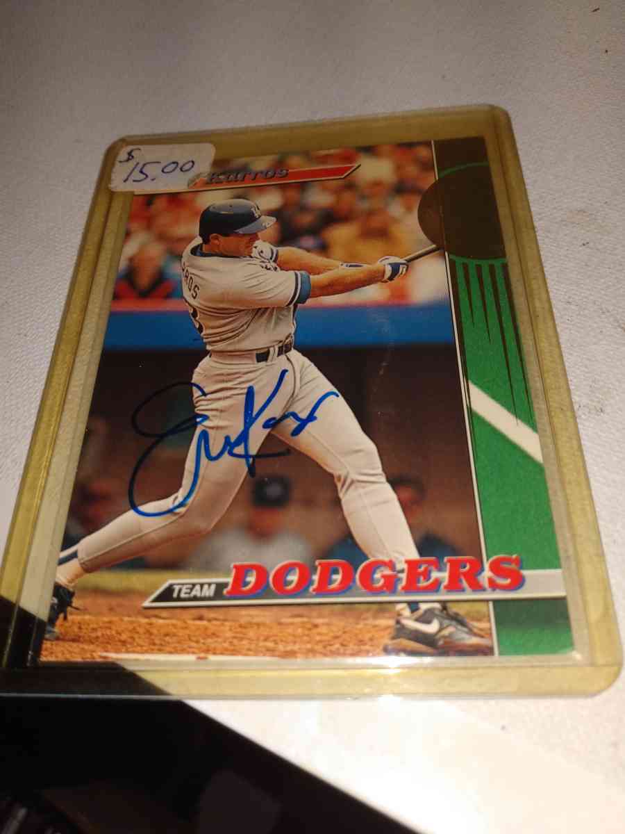 1993 Eric karros on card autograph