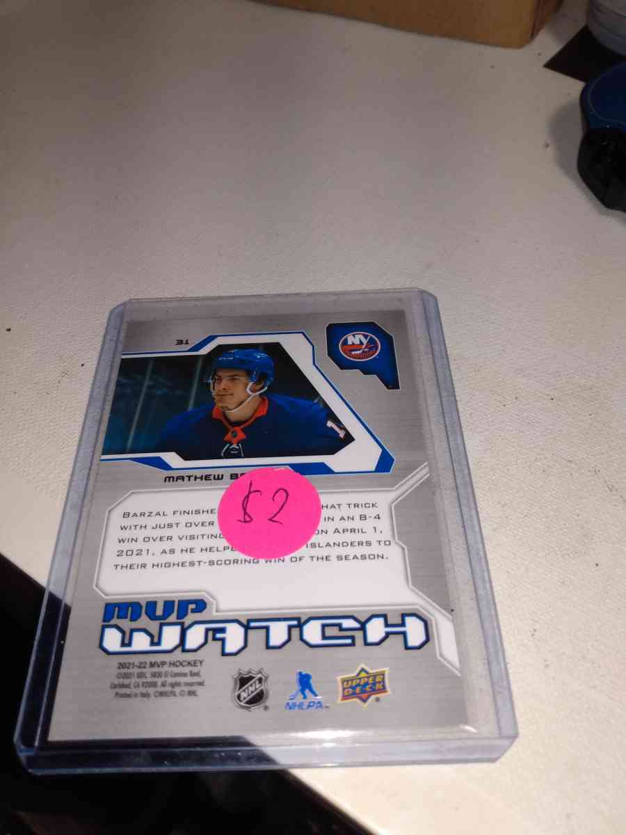 the MVP 2022 upper Deck autograph Matthew barzal