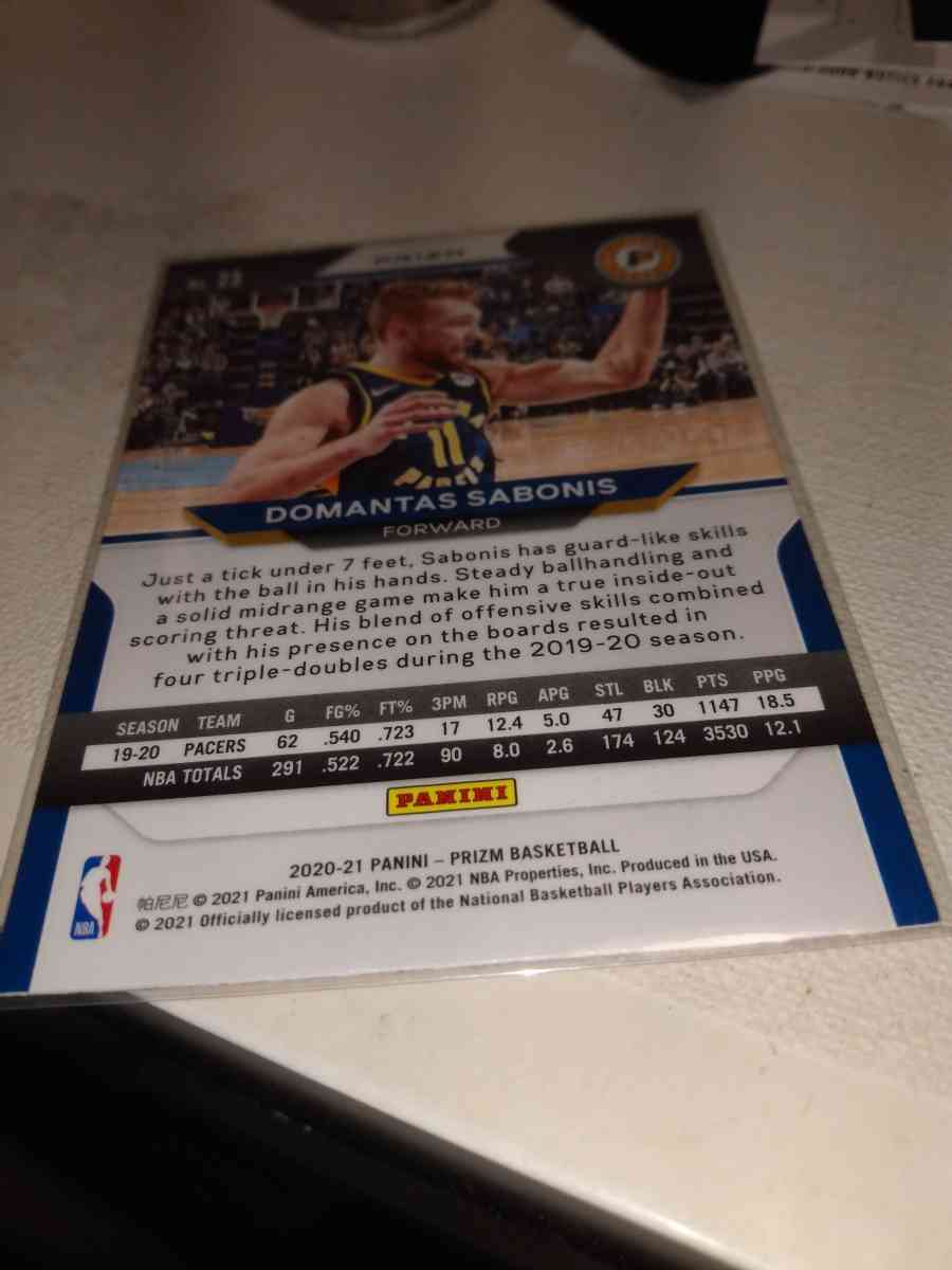 2020 2021 panini orange refractor Domantas sabonis