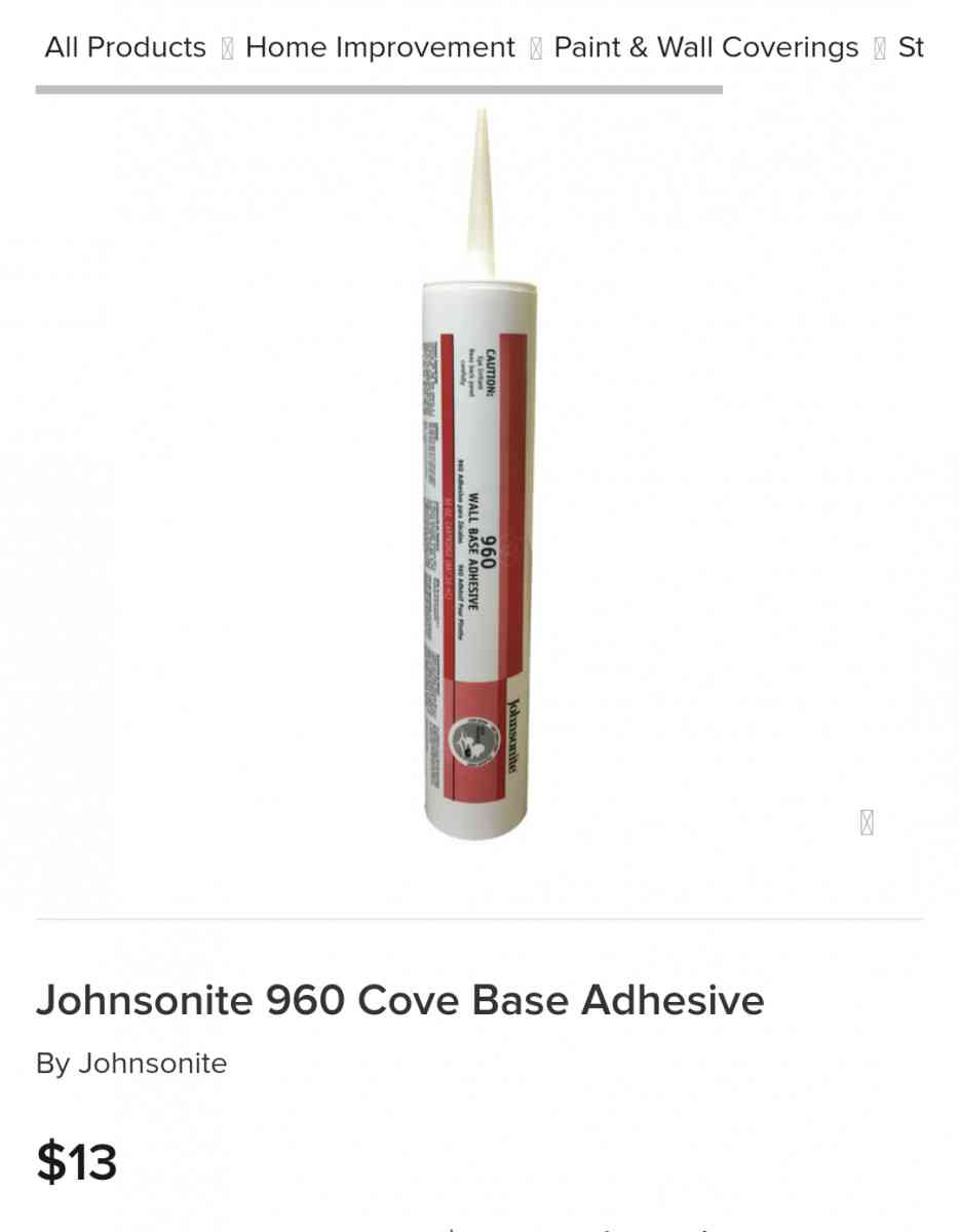 4 30 ounce cartridges of 960 wall base adhesive