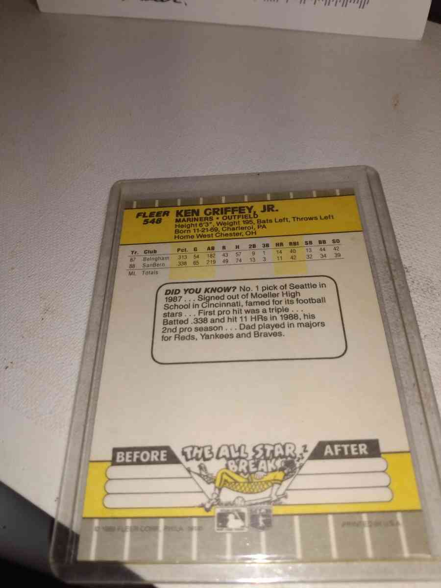 1989 Fleer rookie card Ken Griffey Jr