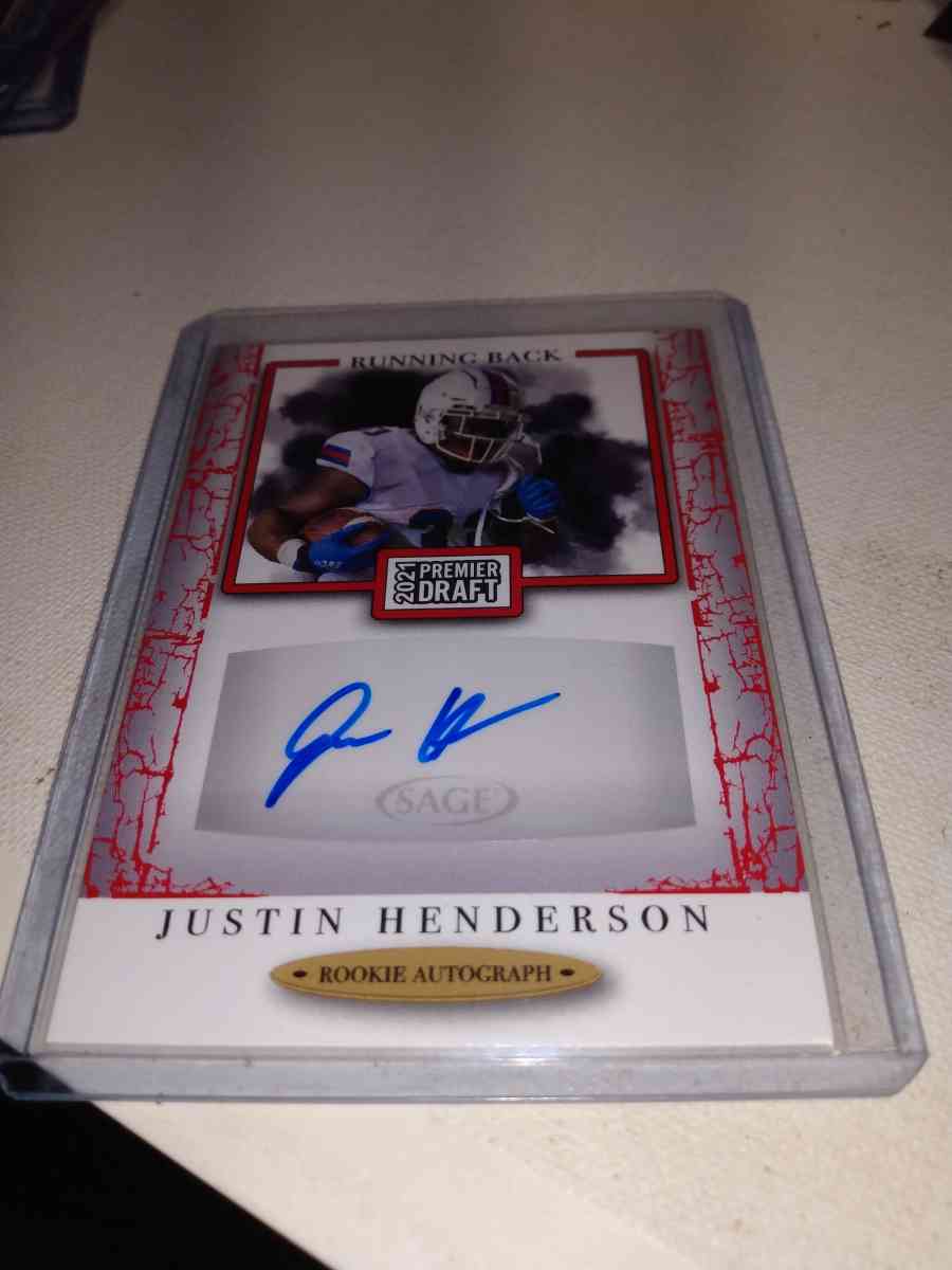 2021 premier draft Justin Henderson autographed card