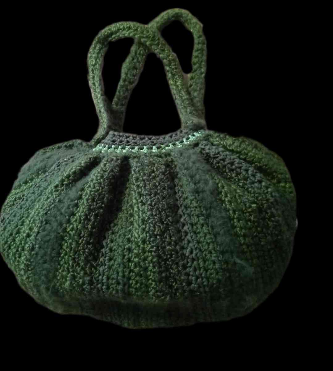 Handmade Crocheted Fat Bottom Bag Lined