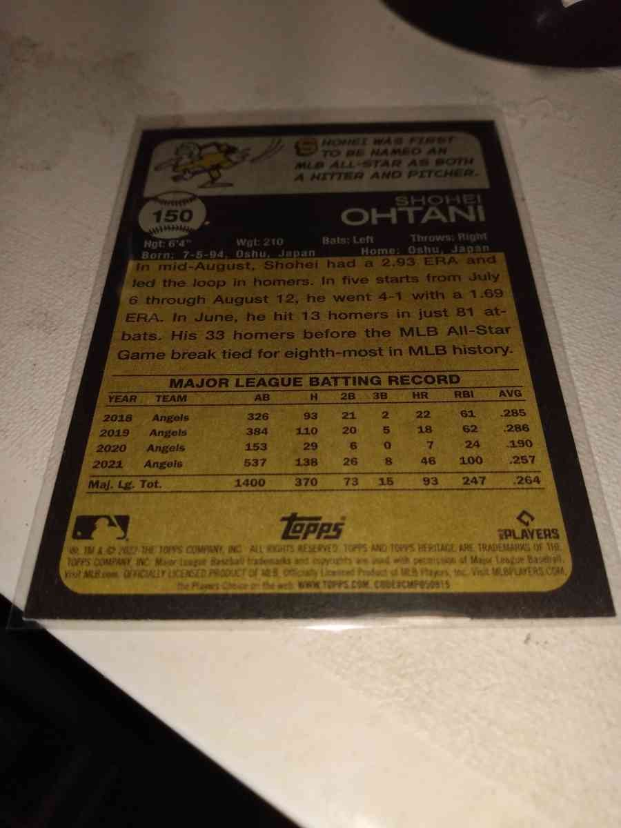 2022 heritage Topps shohei otani