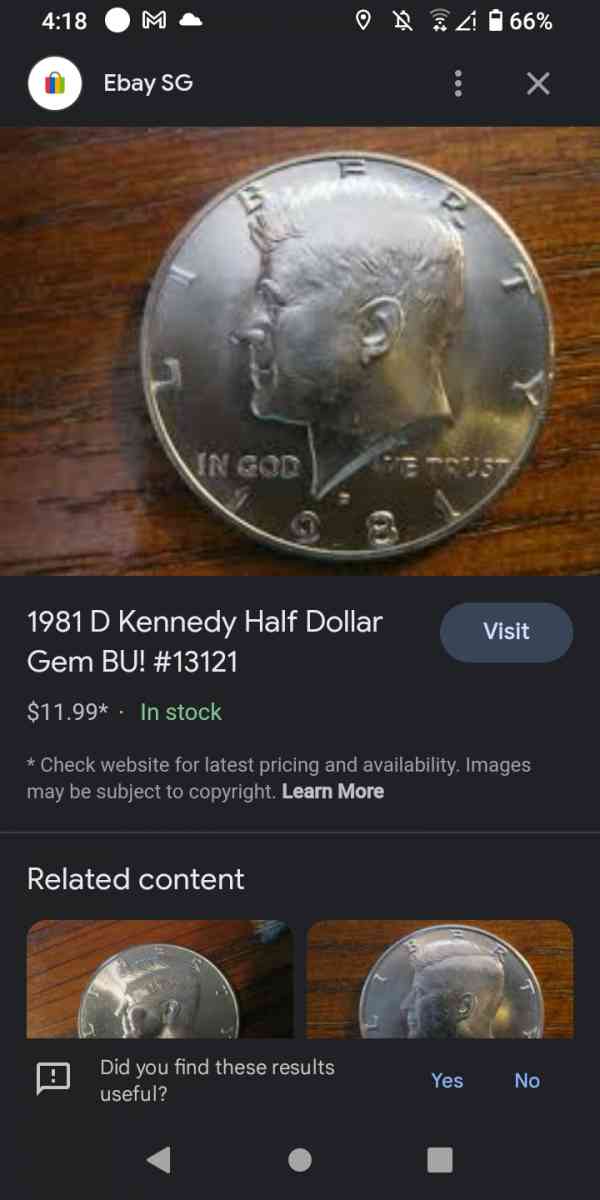 1981 silver Kennedy dollar