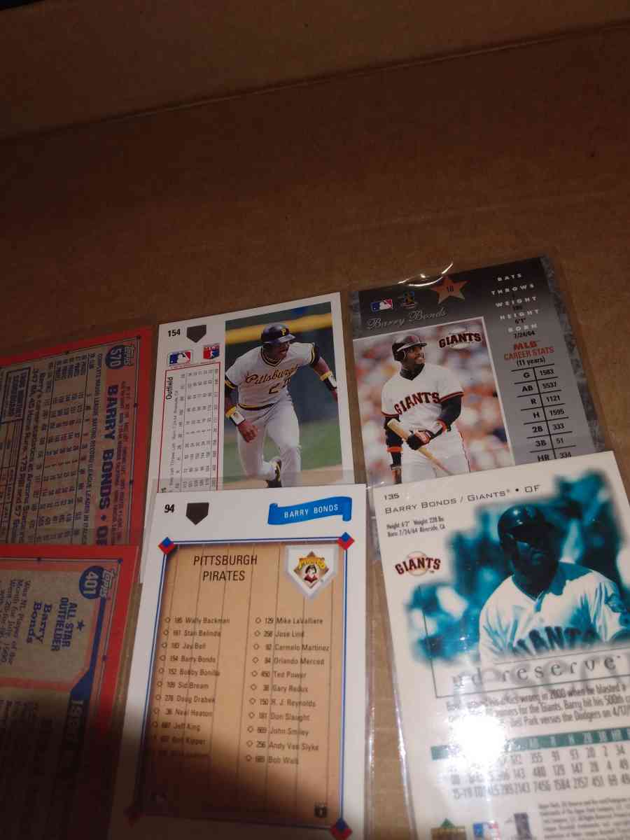 six card lot of Barry bonds