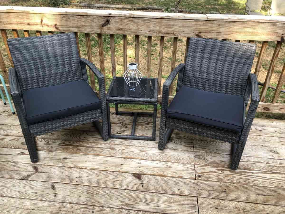 3pc outdoor patio balcony porch wicker furniture set