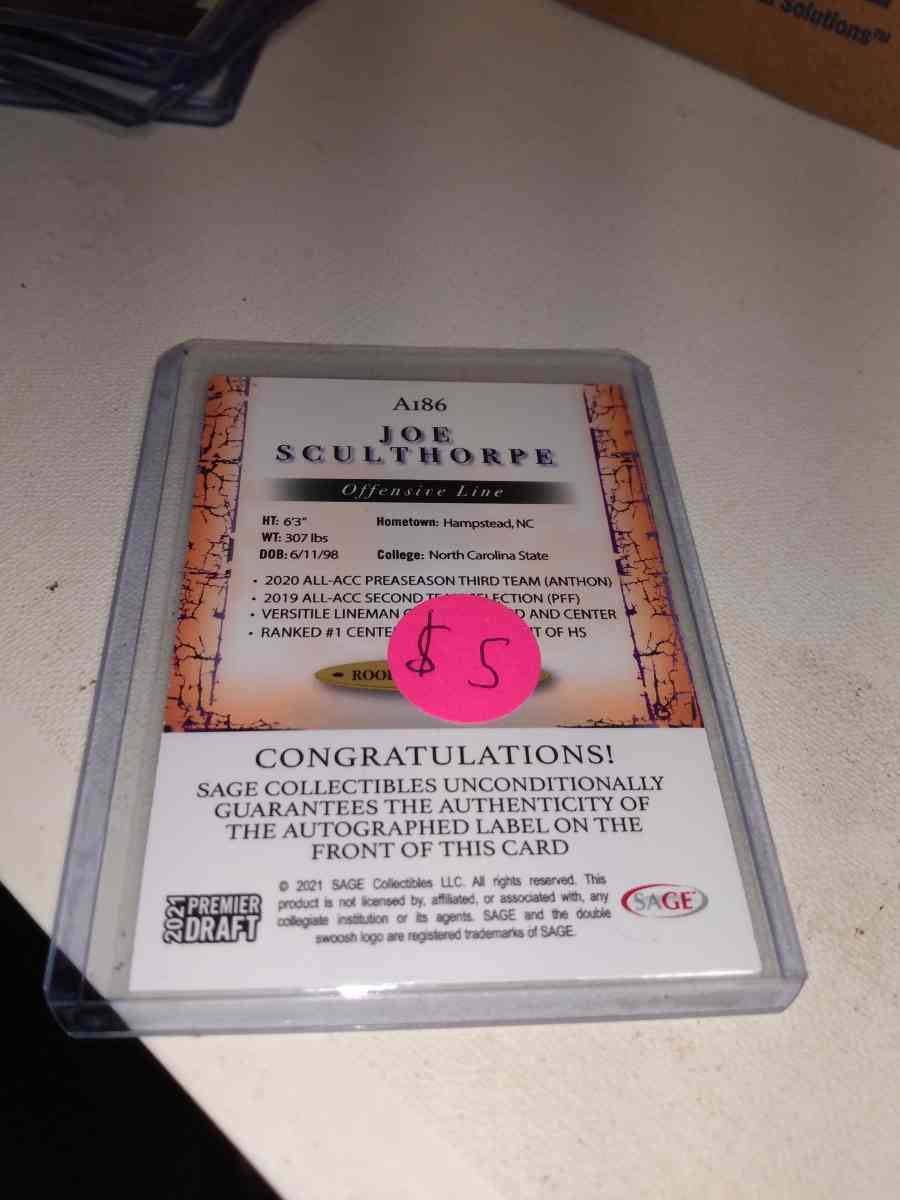 2021 premier draft autograph Joe Sculthorpe