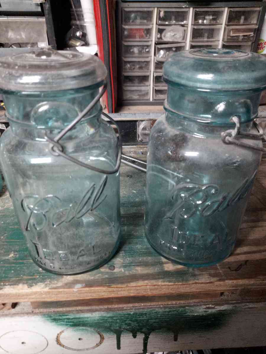 2 1908 ball fruit jars