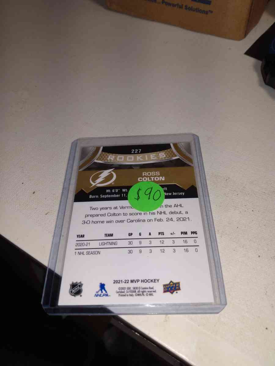 2021 2022 MVP upper Deck rookie card Gold