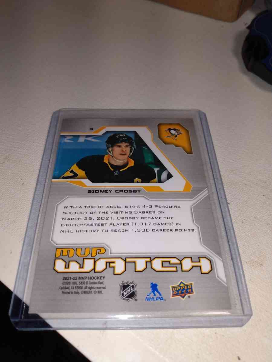 2122 upper Deck MVP hockey Sidney Crosby