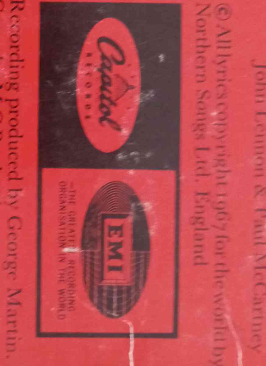 1967 Beatles Sergeant Peppers Lonely Hearts Capitol Records