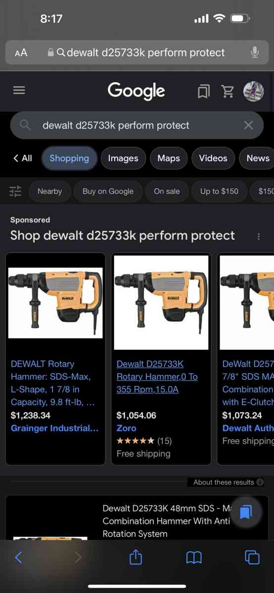 DeWALT combination hammer SDS