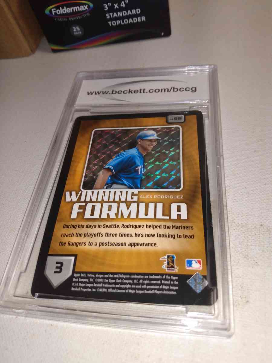 2003 upper Deck victory Alex Rodriguez bccg mint 10 grade