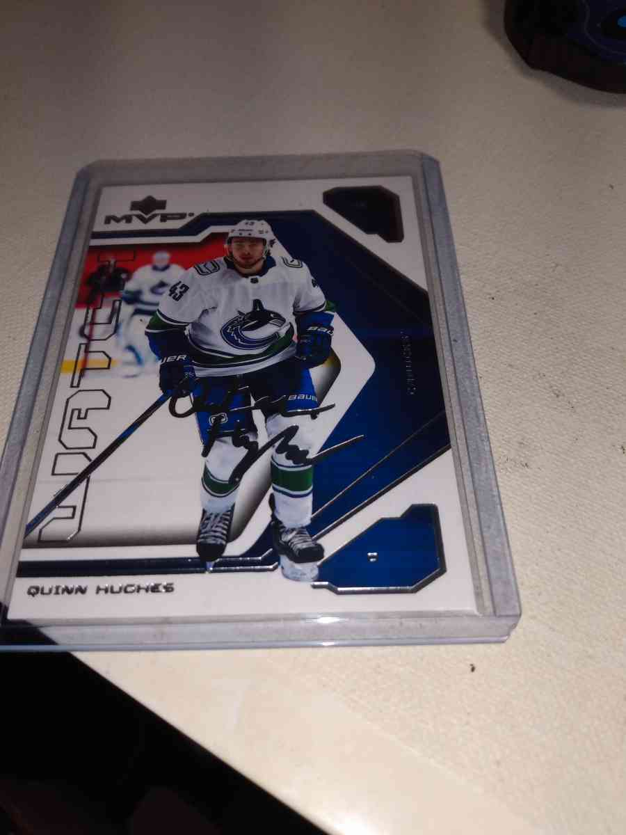 upper Deck MVP 2021 2022 autograph card Quinn Hughes