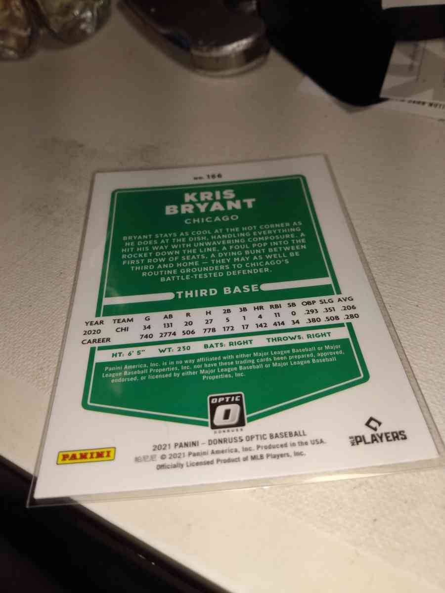 2021 Panini optic Kris Bryant