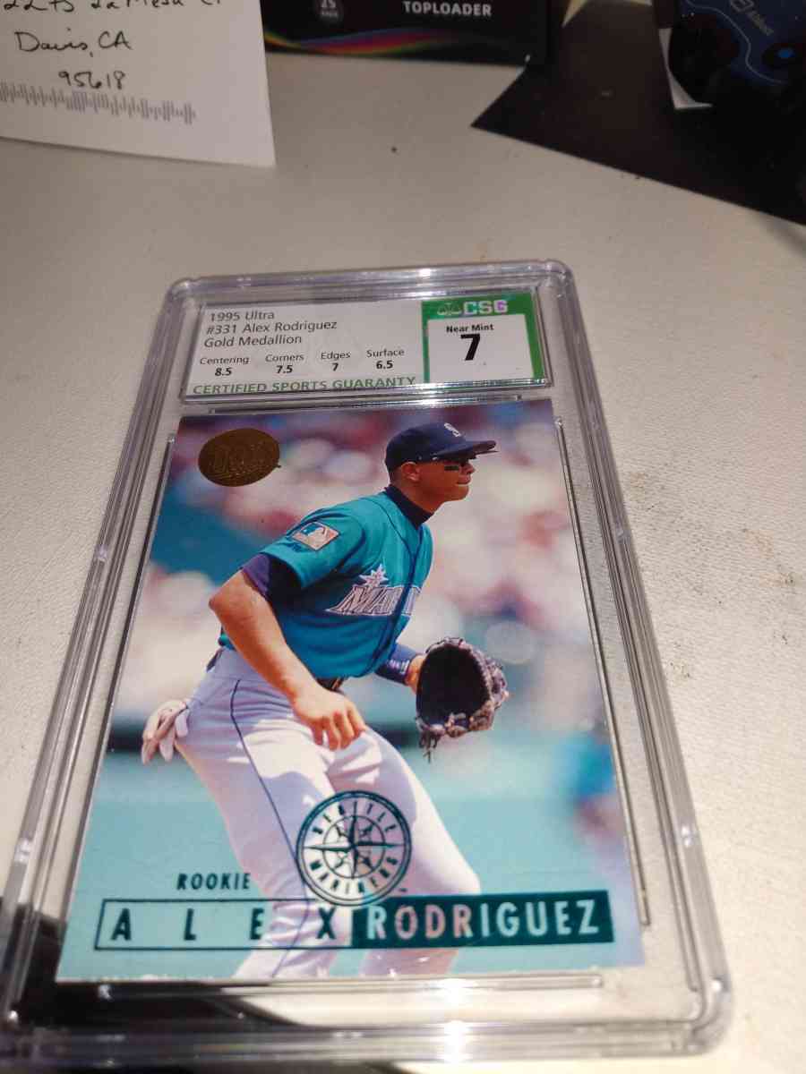 CSG 7 graded 1995 ultra golden medallion Alex Rodriguez rook