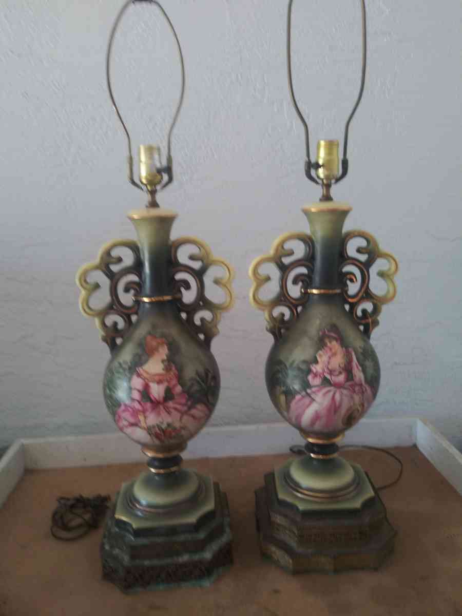 French Porcelain Urn Lamps