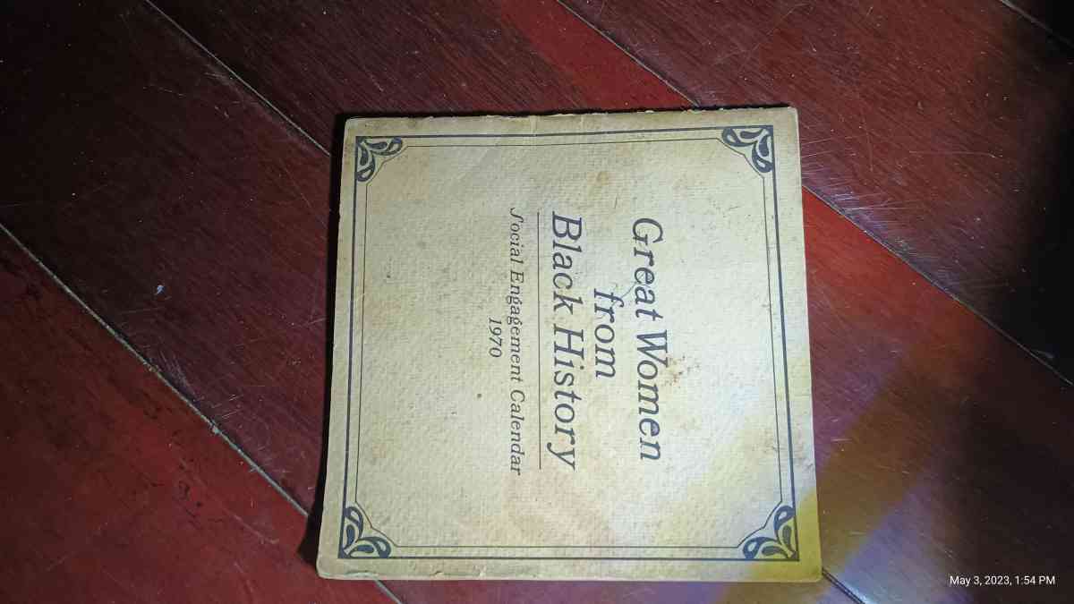 vintage 1970 great women from black history calendar booklet