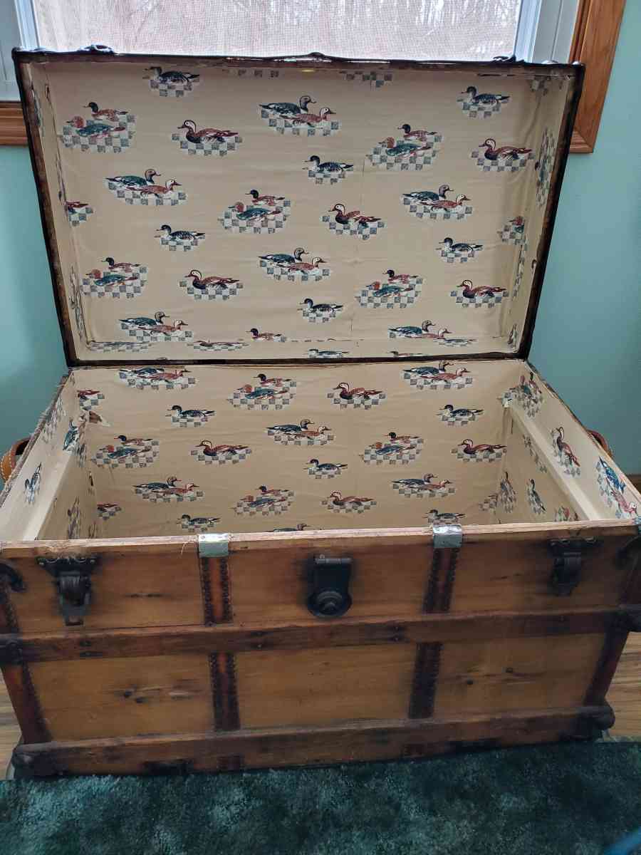 antique trunk with tray