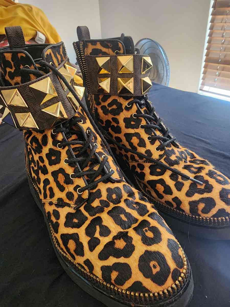 Michael Kors Leopard Print Mohair Boots
