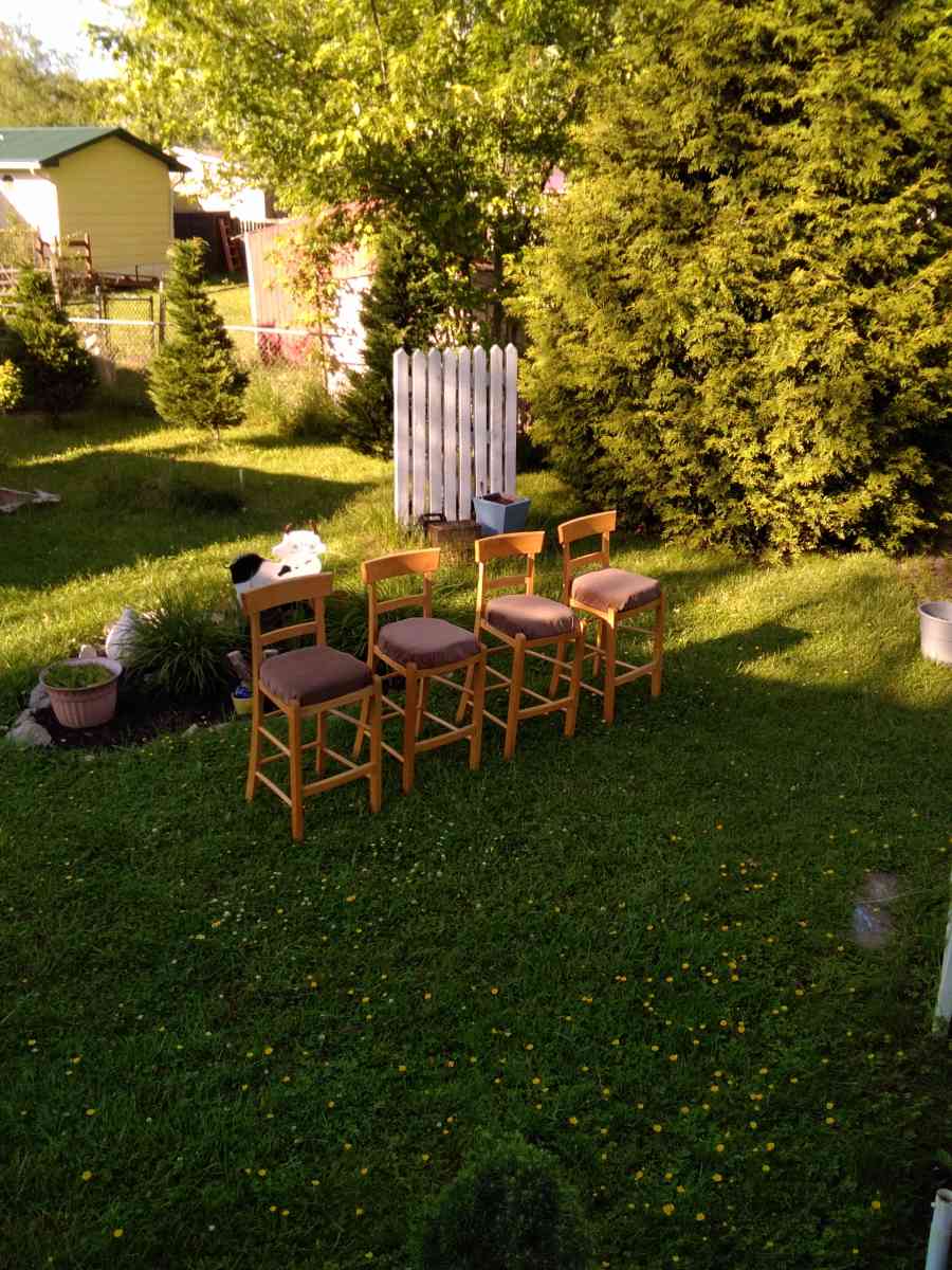 4 bar height wood stools