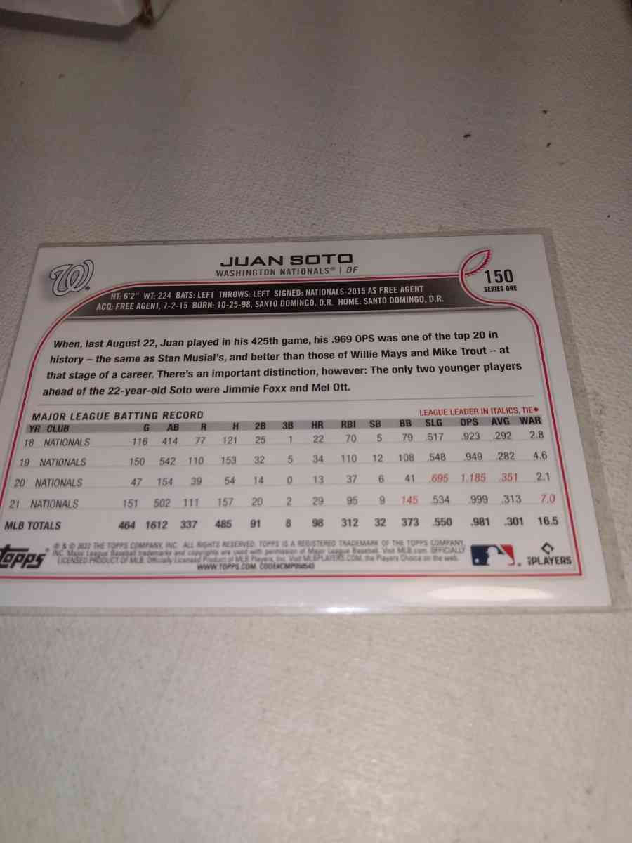 2022 Topps juan soto