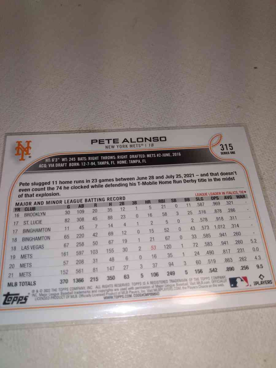 2022 Topps Pete Alonso