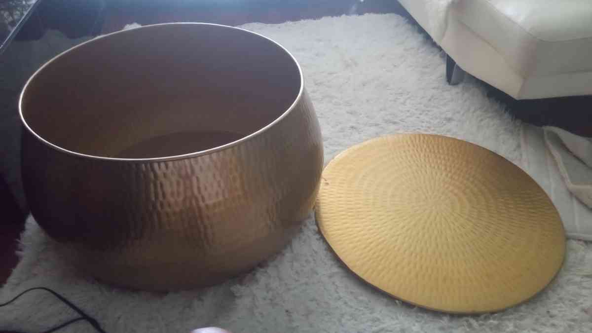 Calluna Round Coffee Table or Ottoman Gold