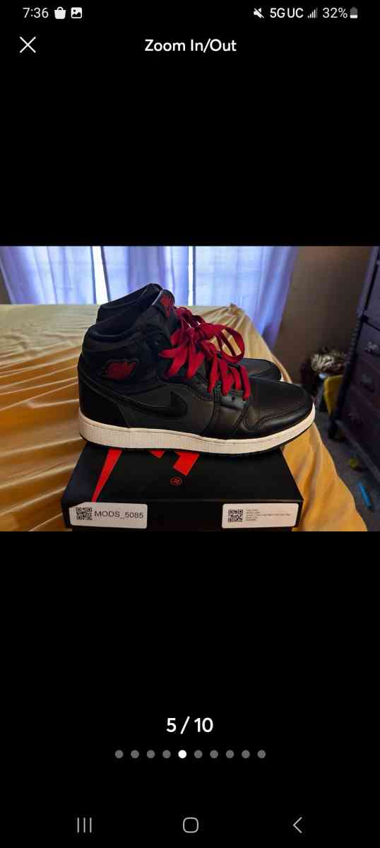 Jordan 1 retro high satin black gym red black
