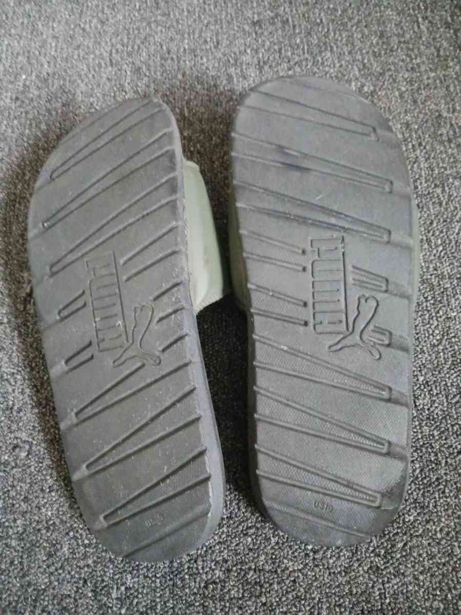 Forest Green and Black Puma Slides