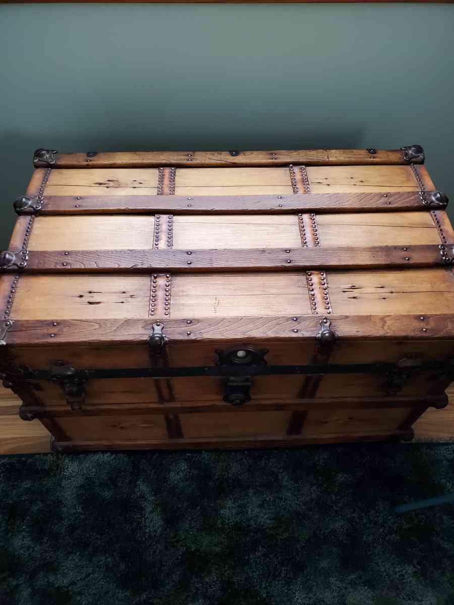 antique trunk with tray